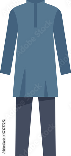 Blue kurta pajama, traditional outfit worn by muslim men during ramadan celebrations and other religious events