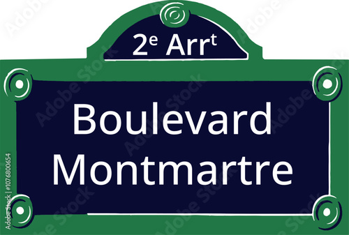 2e Arrt, Elegant Parisian Street Sign