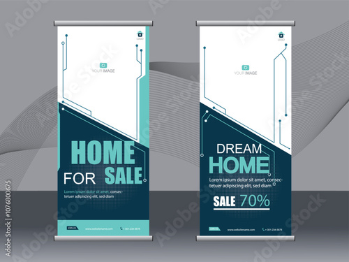 Business banner roll up set, standee banner template. modern banner.