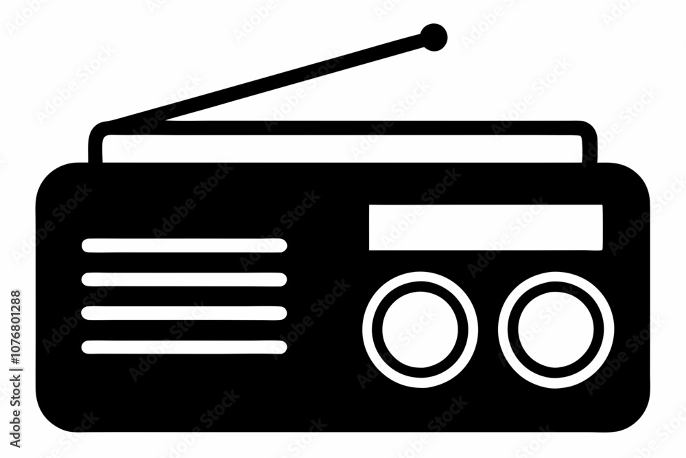 Radio Icon, Radio Silhouette Vector, Classic radio device Radio Icon, Radio Silhouette Vector, Classic radio device