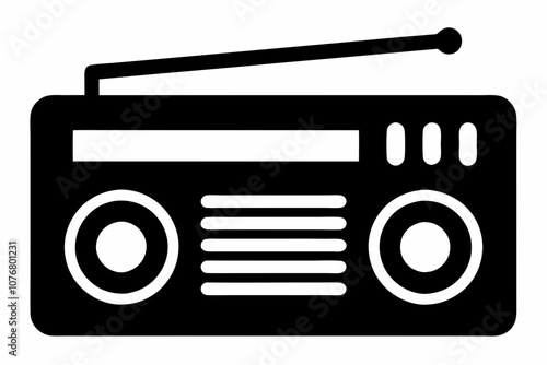 Radio Icon, Radio Silhouette Vector, Classic radio device