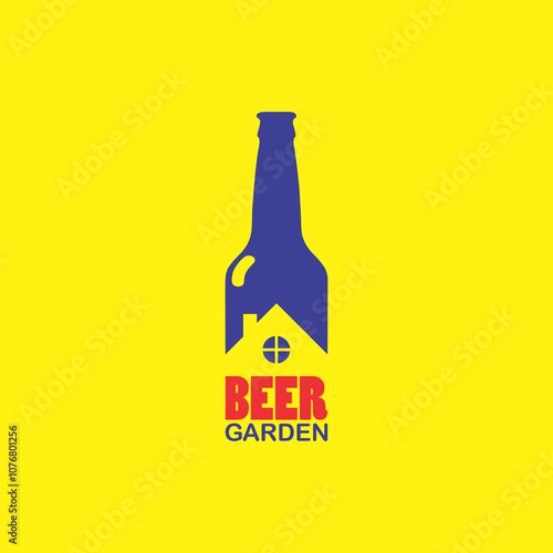 BEER GARDEN vector art logo symbol design