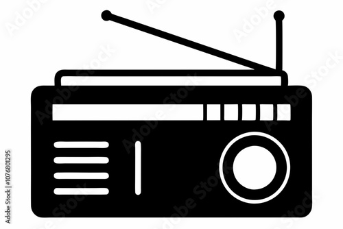 Radio Icon, Radio Silhouette Vector, Classic radio device