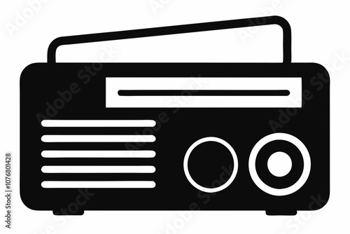 Radio Icon, Radio Silhouette Vector, Classic radio device