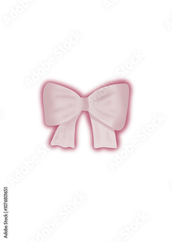 pink bow isolated on white