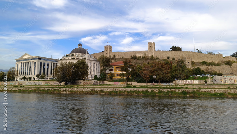 panoramic view of the old town of Skopje Macedonia