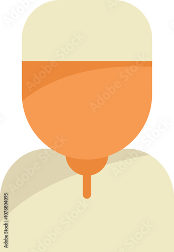 Minimalist vector illustration of a muslim man wearing traditional clothing and a taqiyah skull cap, isolated on white background