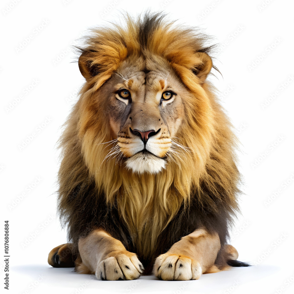 Fototapeta premium lion in white background