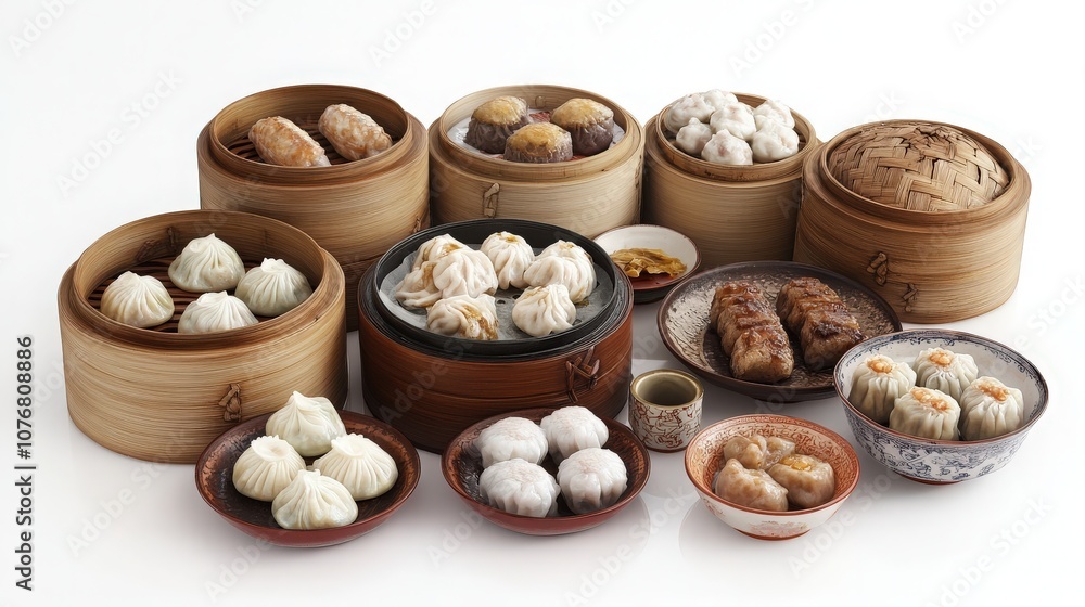 dim sum on white background dim sum on white background