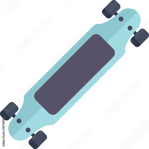 Modern electric longboard isolated on white background, eco friendly city transport