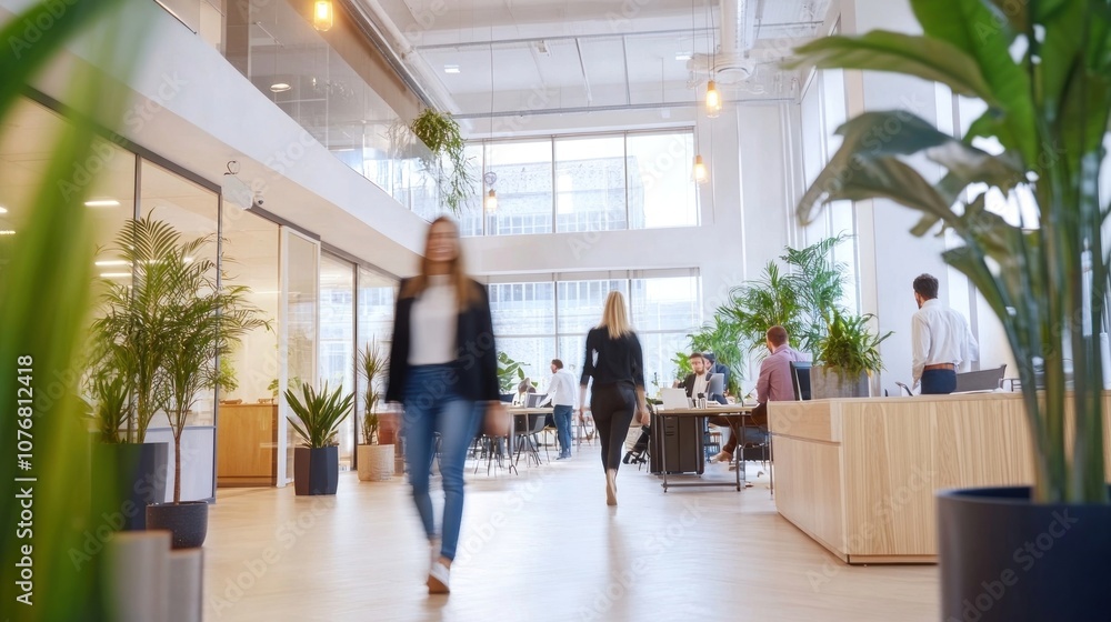 Fototapeta premium Modern office space with plants