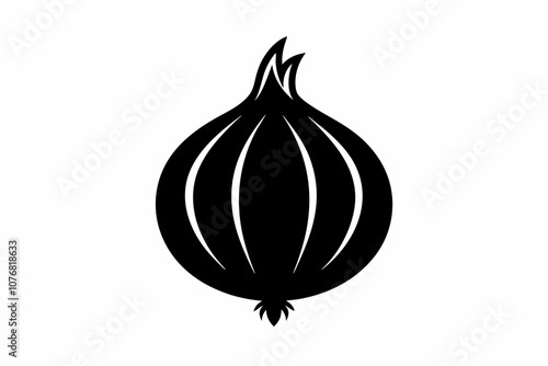 Onion vector silhouette, onion icon, Bulb onion vegetable vector