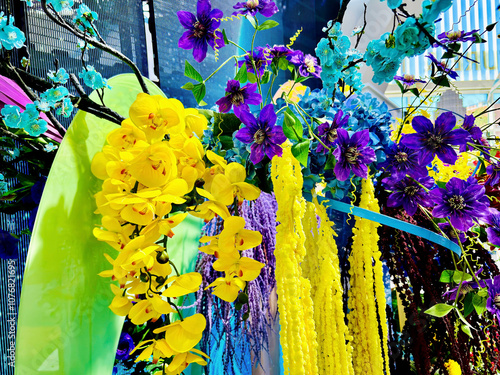 yellow and purple flowers