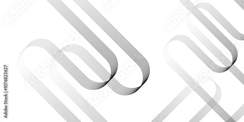 Abstract white and gray color geometric dynamic lines pattern transparent background design.