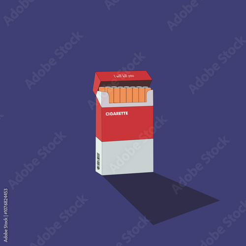 cigarette box vector art drawing design