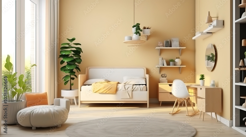 Obraz premium Incredible Baby room interior in light colors