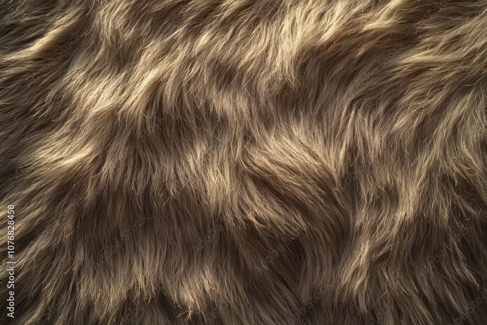 Naklejka premium A close-up view of soft, textured fur with a warm, natural color.