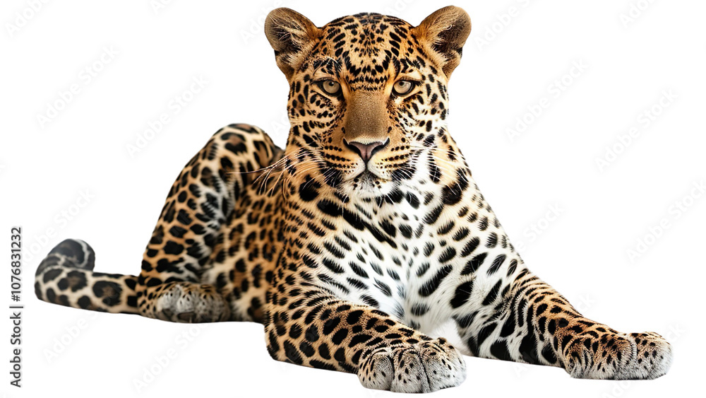 Naklejka premium Leopard isolated on a transparent background