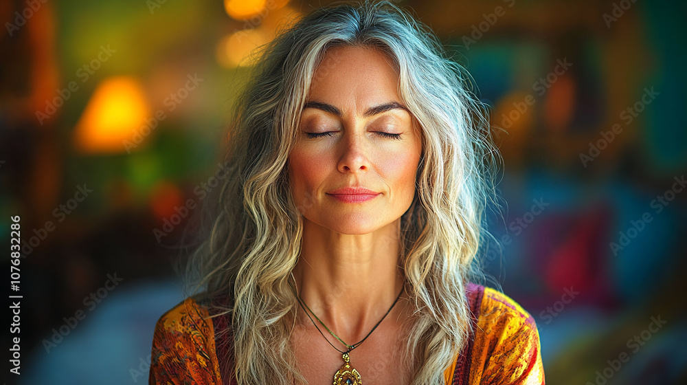 Fototapeta premium Photo of a woman practicing meditation