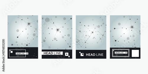 Chemist connection structure. Vector background with molecule structure. Layout template design for leaflet, powerpoint, booklet