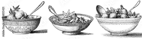 Russian Traditional Dish Olivier Salad Illustration