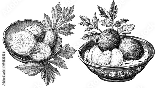 The cartoon illustration depicts a vegan food falafel wrap for lunch