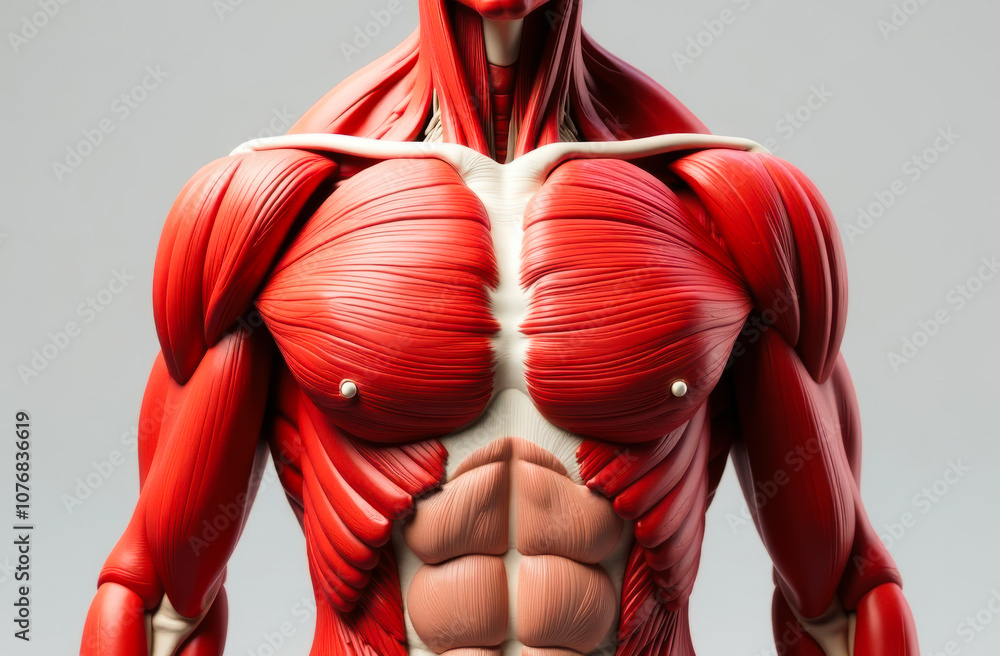 Anatomy of human torso and pectoral muscles Anatomy of human torso and pectoral muscles