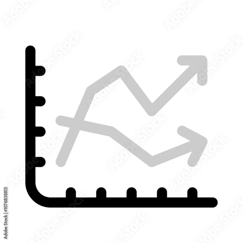 updown graph icon with bulk style, perfect for user interface projects