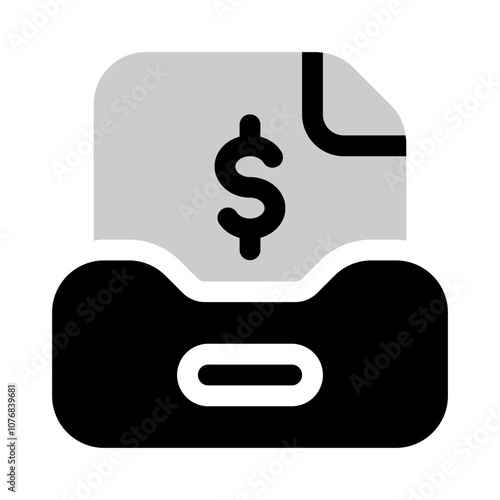 financial report folder icon with bulk style, perfect for user interface projects