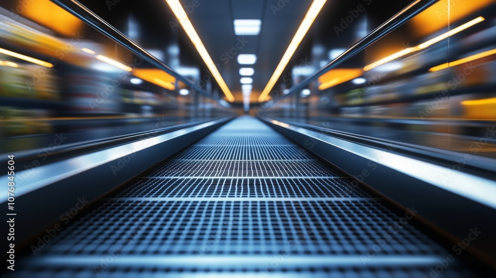 Fototapeta premium View of a grocery conveyor belt from the beltâ€™s perspective