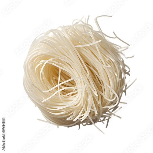 Organic White Dry Rice Verrmicelli Noodles on transparent background