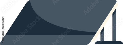 Skateboard ramp is standing on a metal construction for performing tricks in a skate park