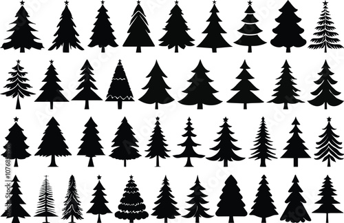 Christmas tree silhouette vector