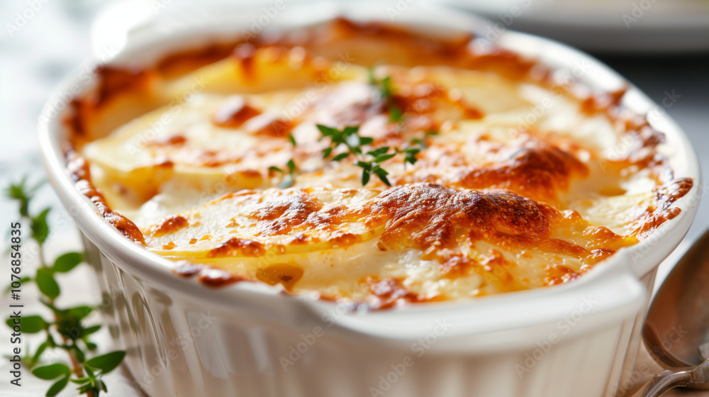 Potato Gratin with Melted Cheese and Fresh Thyme Potato Gratin with Melted Cheese and Fresh Thyme
