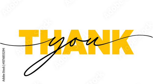Thank you poster, slide or thank you card printable  
with thank you handwritten calligraphy vector, 
letter, text, lettering design for business, 
compliment, speech, gratitude & appreciation
