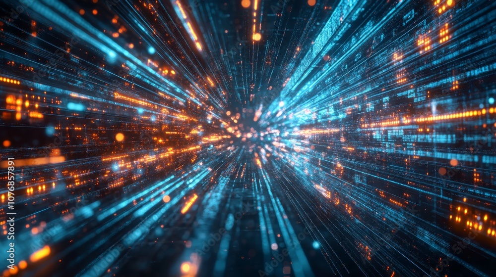 Sci-fi neon explosion of data rays symbolizing hyper-speed space travel Sci-fi neon explosion of data rays symbolizing hyper-speed space travel