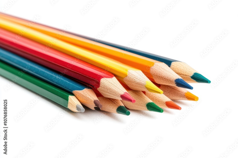 Fototapeta premium Colorful Pencils Isolated on White Background
