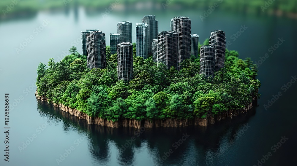 Fototapeta premium A conceptual visual of eco-friendly practices promoting environmental sustainability and green living