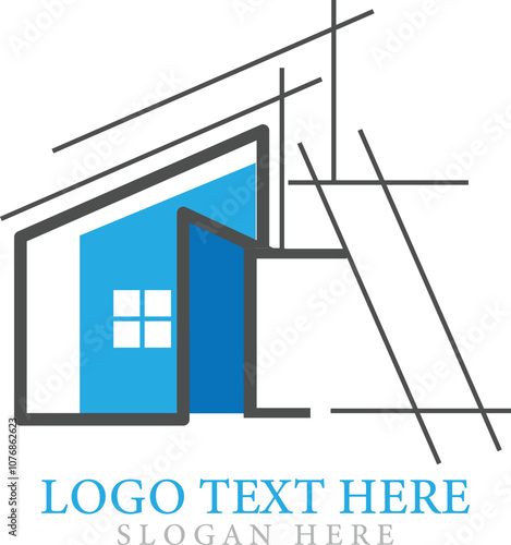 Construction company logo architecture design building vector template.