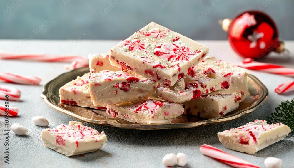 Peppermint bark with crushed candy canes Peppermint bark with crushed candy canes