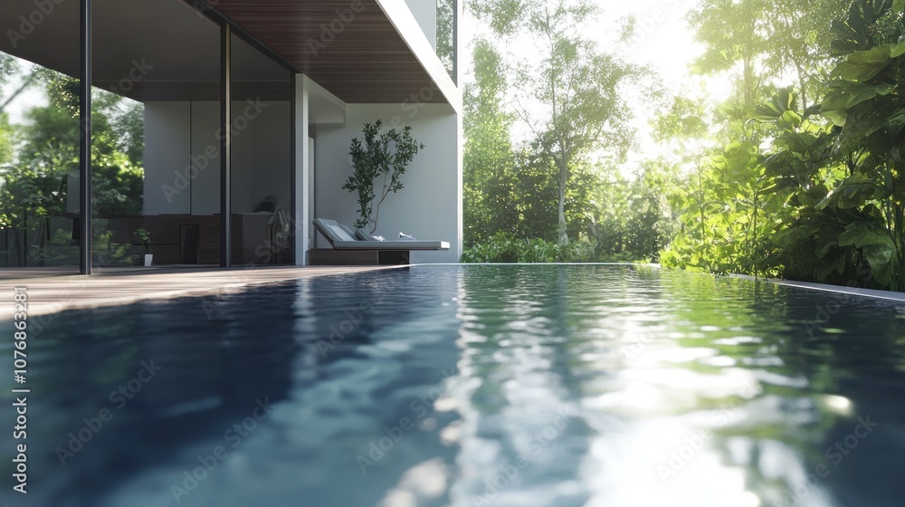 Fototapeta premium Modern Poolside Oasis