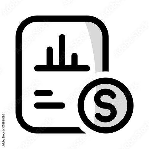 finance last report icon with shady style, perfect for user interface projects