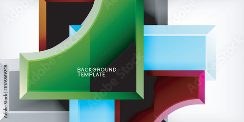 Square, arrow shapes with round elements Vector Illustration For Wallpaper, Banner, Background, Card, Book Illustration, landing page