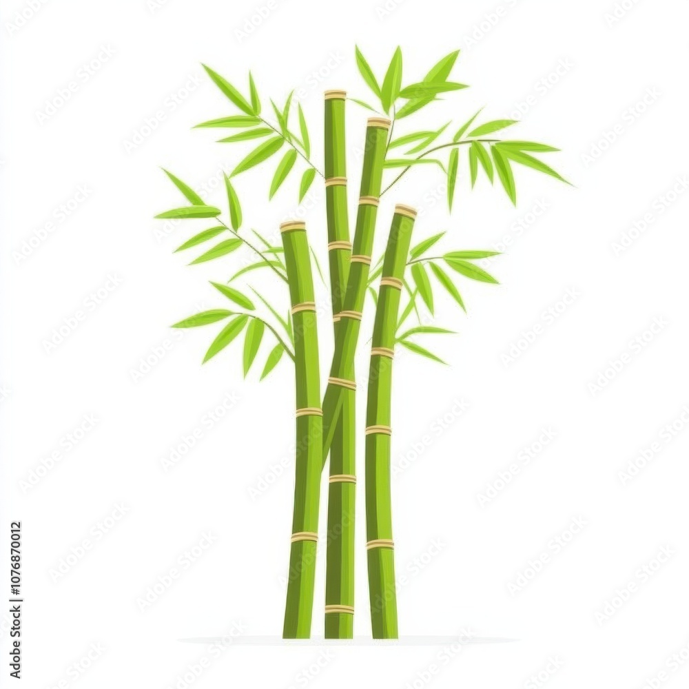 Obraz premium Cluster of vibrant green bamboo stalks.