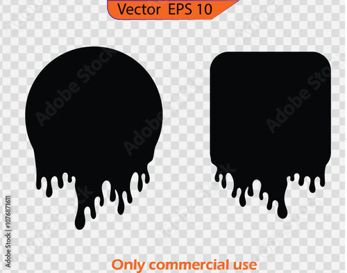 Black ink splat. Black dripping ink painted oil drips liquid drops art messy paint splatter melt fluid spots. Dripping paint swashes just a collection of various size paint drips.
