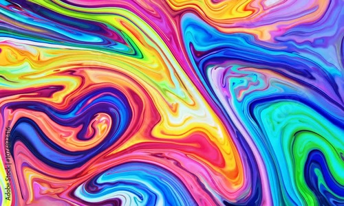 Wallpaper Mural Trippy psychedelic colorful rainbow liquid marble gradient waves animation. Trendy hypnotic abstract organic ebru ripples and folds fluid art video Torontodigital.ca