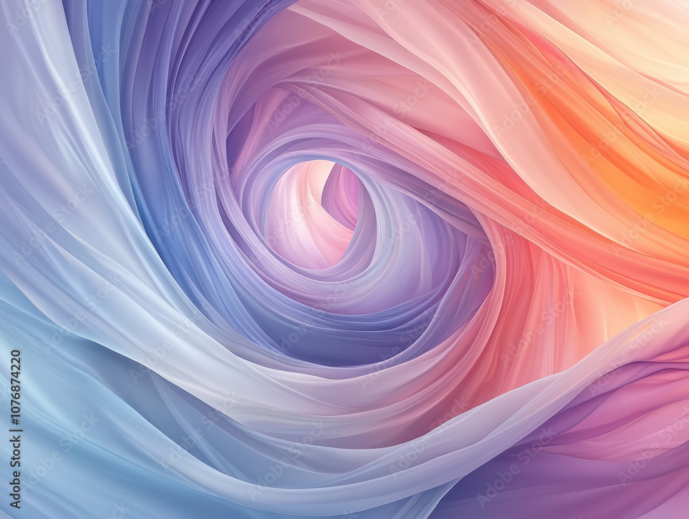 Fototapeta premium swirling vortex of vibrant colors and ethereal patterns creates mesmerizing visual experience. soft, flowing textures blend harmoniously, evoking sense of tranquility and wonder