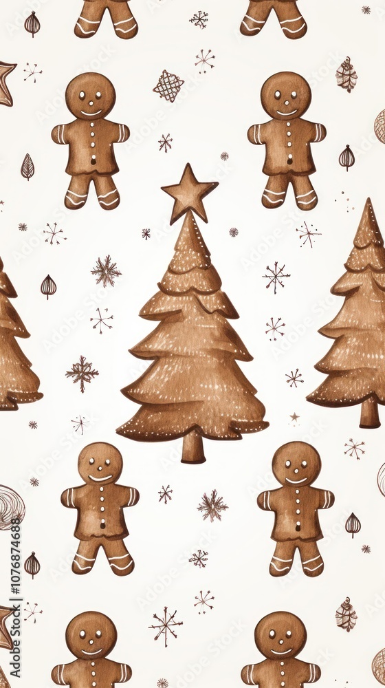 Fototapeta premium Christmas gingerbread man pattern cookie representation confectionery.