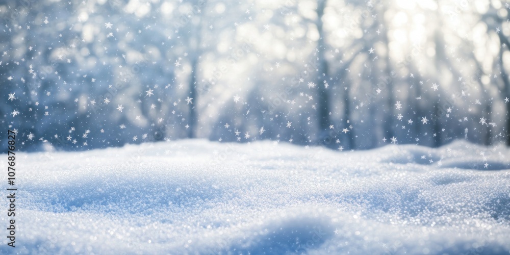Beautiful snowy background winter snowflakes landscape. Stock ...