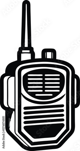 walkie talkie silhouette vector, walkie talkie icon black